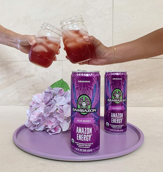 Sambazon Organic Amazon Energy Drink Original Acai Berry 12 Ounce (Pack of 12)