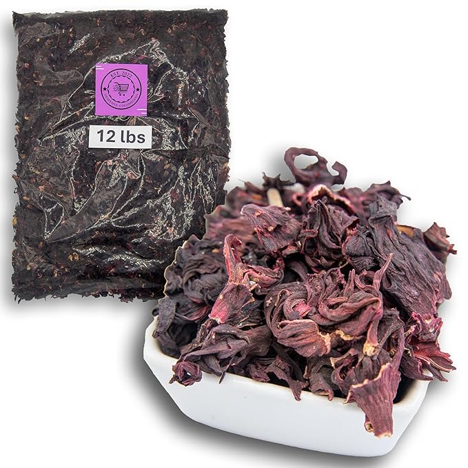 12 lbs Hibiscus Flowers - Flor de Jamaica Bag Dried Hibiscus Bulk Flowers - Ideal for Juices infusions and hibiscus flower teas - Despensa Colombiana