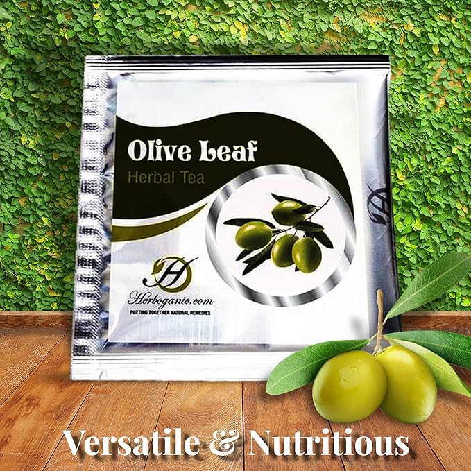 HERBOGANIC Olive Leaf Herbal Tea - Digestion Support and Immune Boost | Refreshing and Delicious Blend | Natural Ingredients | 120 Tea Bags