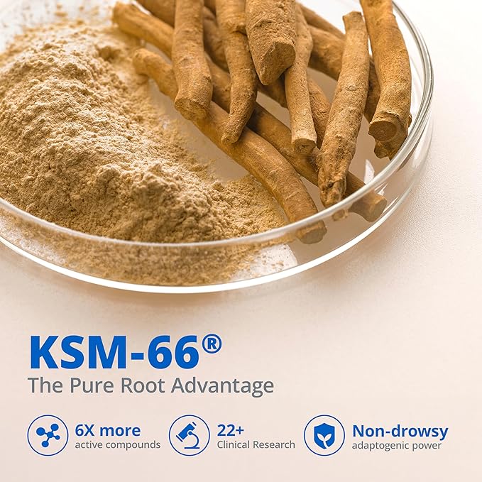 KSM-66 Ashwagandha Supplements | Ashwagandha Root Extract for Women &amp Men | 10-in-1 Adaptogen Complex for Cortisol Support Stress Energy &amp Immune Support | 60 Vegan Capsules