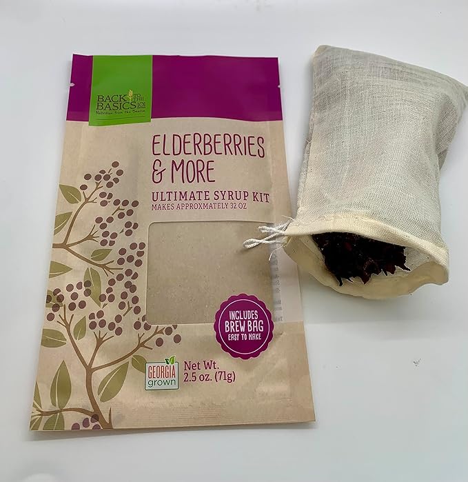 Elderberries &amp More Ultimate Syrup Mix - Makes Approx. 32 oz with Honey - Organic Dried Ingredients -Included Tea Bag - Elderberry Rosehips Hibiscus Cinnamon Stick and Whole Cloves