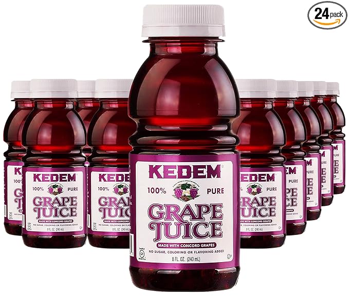 Kedem Concord Grape Juice 8oz Plastic Bottle (24 Pack)