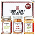 Burlap &amp Barrel 3pk Sweet Spice Set - 3 Full Size Jars including Royal Cinnamon Cloud Forest Cardamom &amp Buffalo Ginger - As seen on Shark Tank - Birthday &amp Father's Day Gift Ideas
