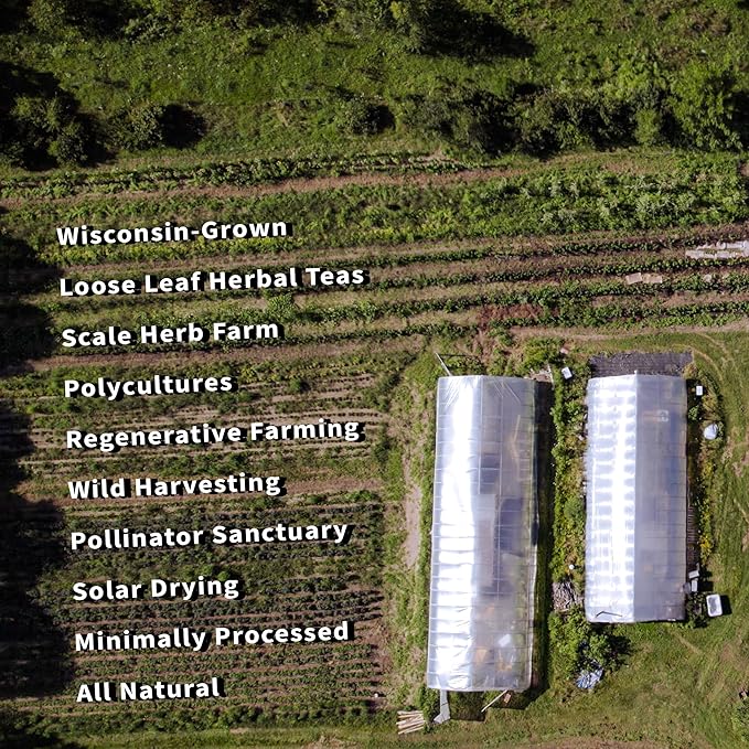 Wild Cherry Bark Tea Wild-Harvested in Wisconsin | 8.2 oz | 116 servings | Sacred Blossom Farm | Herbal Tea &amp Medicinal Herbs | Loose Leaf | Regenerative Farming | Single Source | Prunus serotina