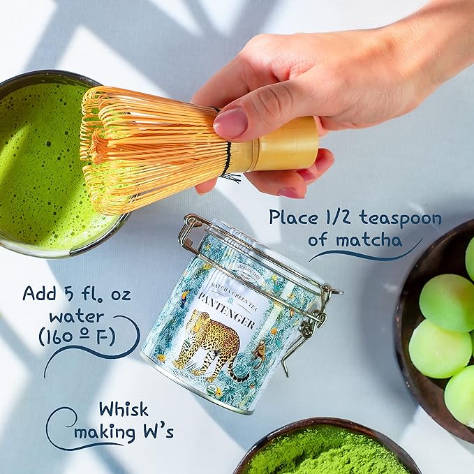 Organic Ceremonial Grade Matcha | Emerald Green Creamy &amp Sweet (for a matcha) | Japanese - First Harvest -Hand Picked - Stone Milled | By Pantenger