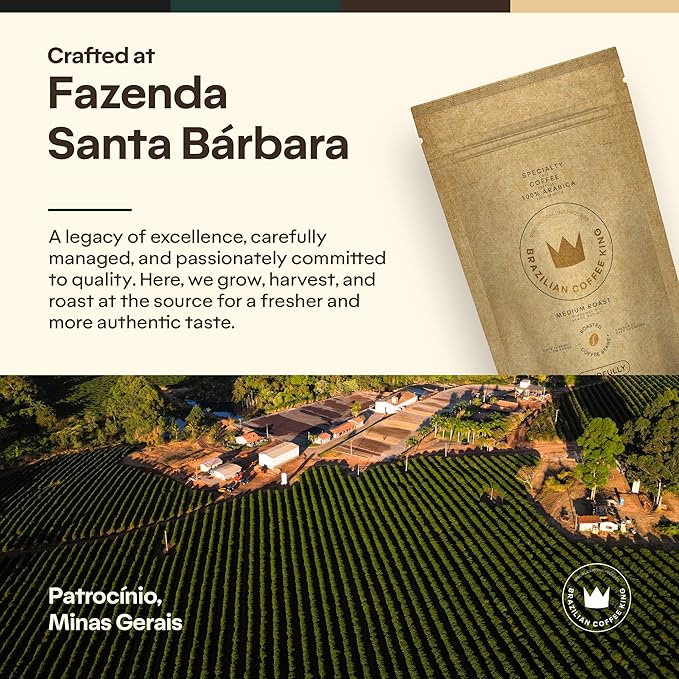 4-Pack Specialty Variety Coffee Kit – Arabica Ground in Brazil – Explore Artisanal Flavor Notes of Chocolate Caramel Fruits and Spices – Carefully Harvested Medium Roast – Brazilian Coffee King
