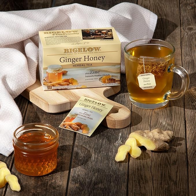 Bigelow Tea Ginger Honey plus Zinc 18 Count (Pack of 6) 108 Total Tea Bags