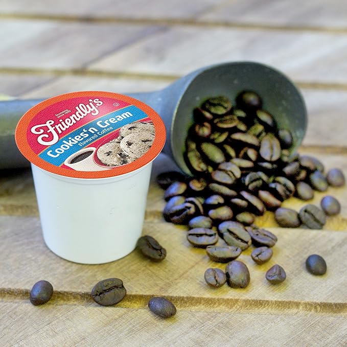 Friendly's Chocolate and Vanilla Flavored Coffee Pods for Keurig K Cup Brewers Cookies &amp Cream 40 Count (Pack of 1)