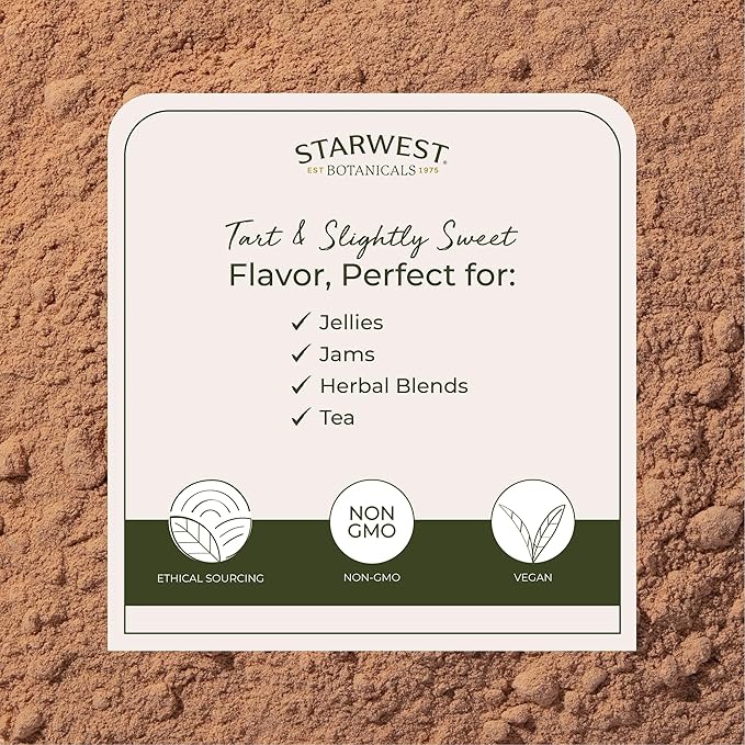 Starwest Botanicals Organic Hawthorn Berry Powder - Dried Herb for Tea Jam &amp Herbal Extracts Certified Kosher Non-GMO - Bulk 1 lb Bag