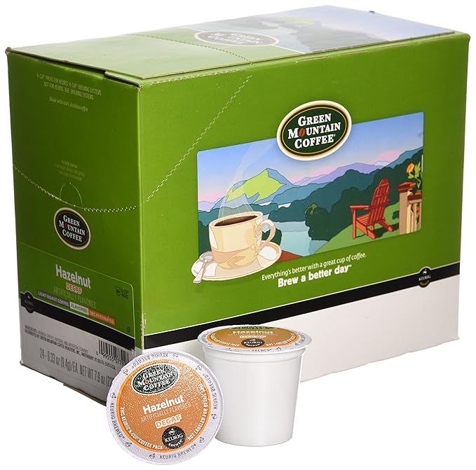 Green Mountain Coffee Decaf Hazelnut 24-Count K-Cups for Keurig Brewers (Pack of 2)