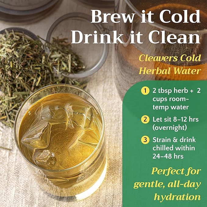 Cleavers Herb Tea (Galium Aparine) - Dried Cut &amp Sifted Cleaver Herbs - Fresh Herbal Loose Leaf Teas Bulk 1lb (16 oz)