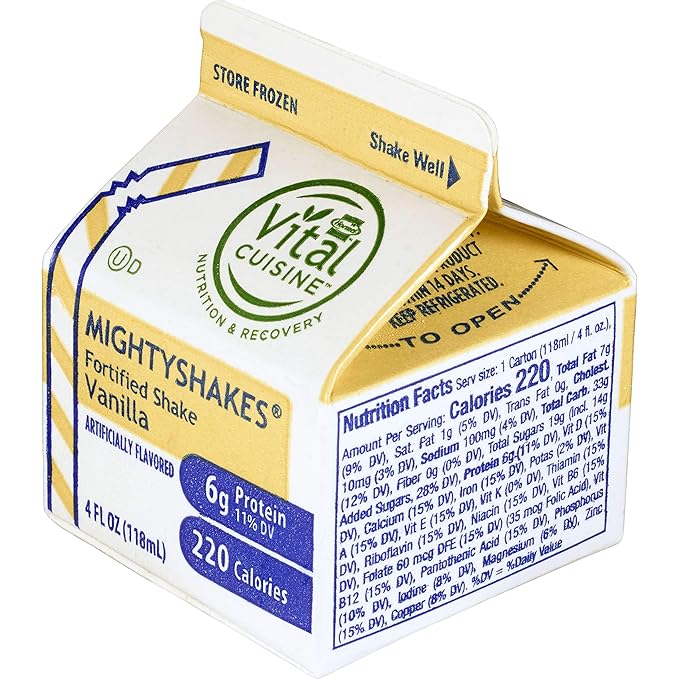 MightyShakes Vanilla Shake Beverage 4 Ounce -- 75 per case.