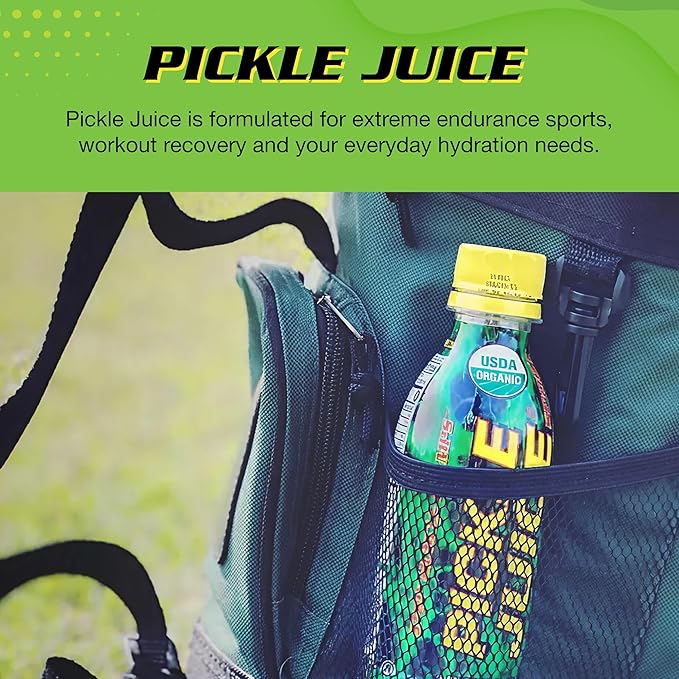 Pickle Juice Sports Drink - Relieves Cramps Immediately - Electrolyte Pickle Juice for Day &amp Night Time Leg Cramp Relief - Organic &amp No Artificial Ingredients - 8.6 oz 24 Pack