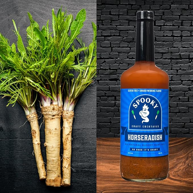 SPOOKY - Bloody Mary Mix Variety Pack - Featuring Dill Pickle &amp Horseradish - No Artificial Color or Flavor - No Preservative Low Carb Low Calorie &amp Gluten Free - 32 Oz (Pack of 2)