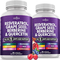 NEW AGE Resveratrol Berberine Grape Seed Extract Quercetin Supplement for Women and Men with Noni N-Acetyl Cysteine Acai - 120 Capsules