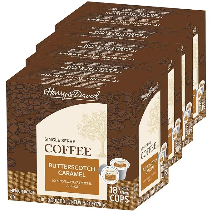Harry &amp David Coffee in Single Serve Cups Compatible with Keurig K-Cup Brewers 72 Count (Butterscotch Caramel)