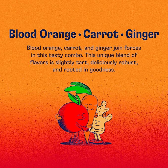 Health-Ade Kombucha Tea Organic Drink Fermented Tea with Living Probiotics Detoxifying Acids Supports Gut Health Non-GMO Vegan Gluten Free 12 Pack (16 Fl Oz Bottles) Blood Orange Carrot Ginger