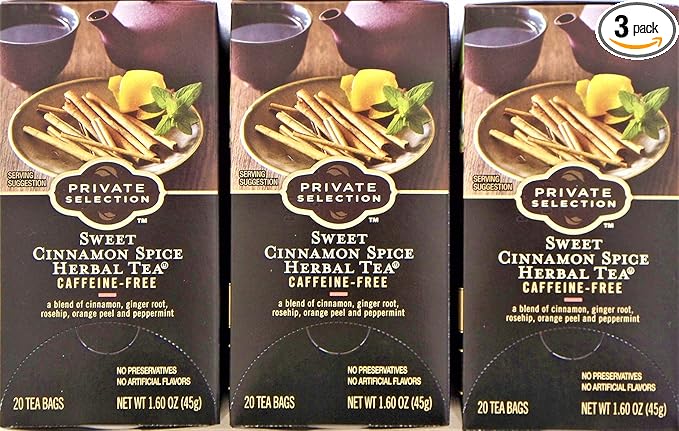 Private Selection Sweet Cinnamon Spice Herbal Tea Caffeine-Free 3 Pack