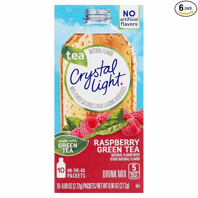 Crystal Light On The Go Raspberry Green Tea 10-Packet Box (Pack of 6)