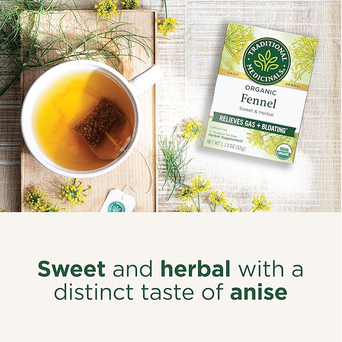 Traditional Medicinals Tea Organic Fennel Promotes Healthy Digestion 96 Tea Bags (6 Pack)