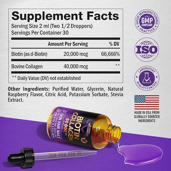 NUTRAHARMONY Liquid Biotin Collagen Drops &amp Probiotics for Women Capsules
