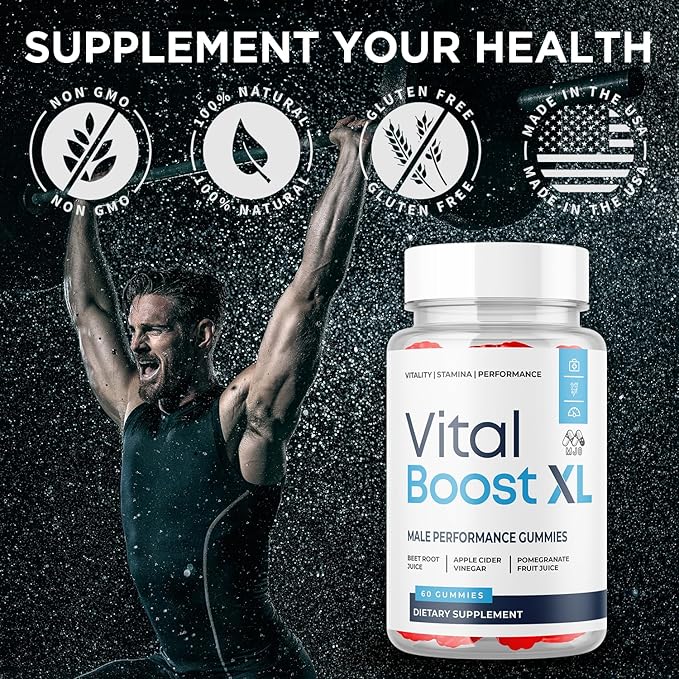 (2 Pack) Vital Boost XL Gummies Official VitalBoost X L Gummys for Men with All Natural Ingredients Vital Boost XL Advanced for Wellness Support with Premium Active Lifestyle Vitamins (120 Gummies)