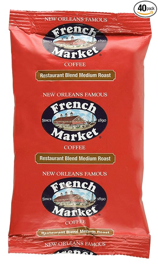 French Market Medium Roast Pure Blend Coffee 2 Ounce -- 40 per case.