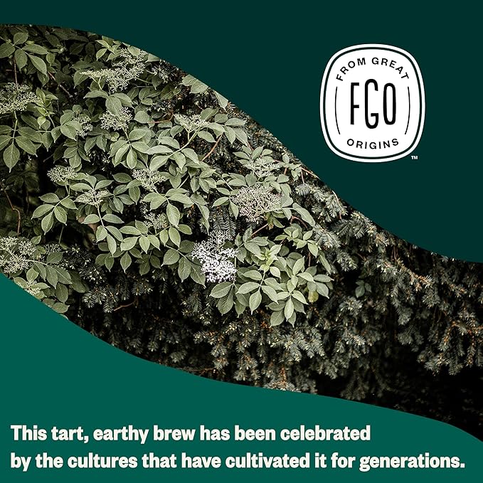 FGO Organic Elderberry Tea 100 Count Eco-Conscious Herbal Tea Bags Resealabel Bag Caffeine Free Packaging May Vary (Pack of 1)