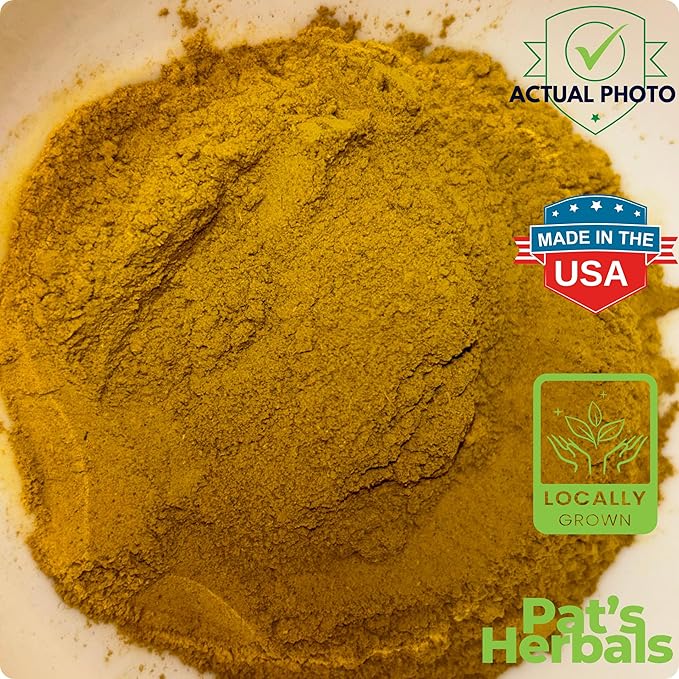 Pat's Herbals Goldenseal Root Powder - 2oz USA Grown Non-GMO | Pure Bright Yellow Root Powder