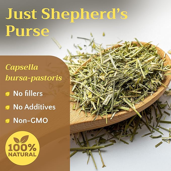 Shepherd's Purse Dried Herb - Shepherds Purse Tea - Cut &amp Sifted Natural Capsella Bursa-Pastoris - Bolsa De Pastor Hierba - Bulk 2 lb (32 oz)