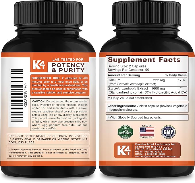 Garcinia Cambogia 1600 mg (180 Capsules) - Pure Natural Extract Supplement Pills - Standardized Garcinia Cambogia Alternative to Drops Gummies Liquid Tea &amp Powder
