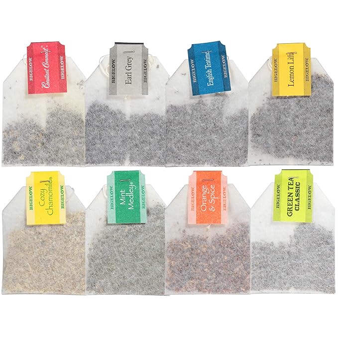 Bigelow Fine Tea &amp Herbal Tea Assortment 64 Count Box (Pack of 2) Caffeinated and Caffeine Tea 128 Tea Bags Total