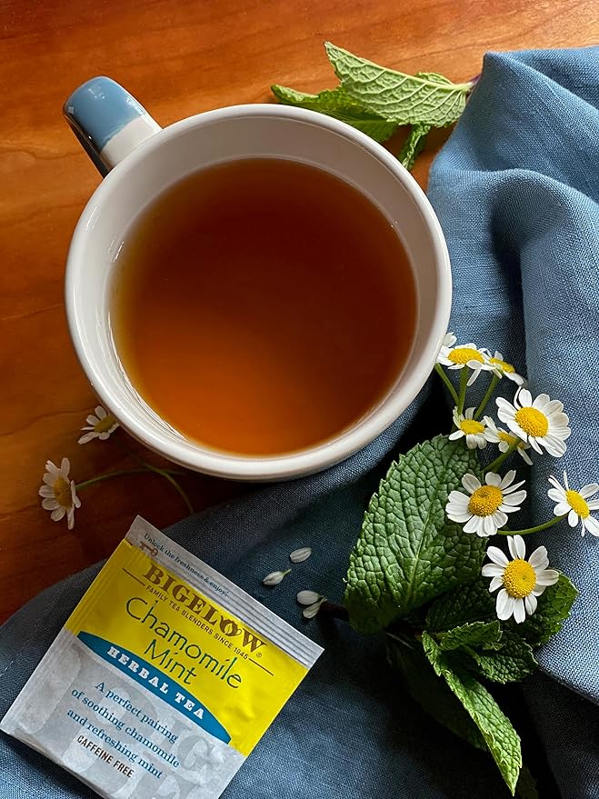 Bigelow Tea Chamomile Mint Herbal Tea Caffeine Free 20 Count Box (Pack of 6) 120 Total Tea Bags