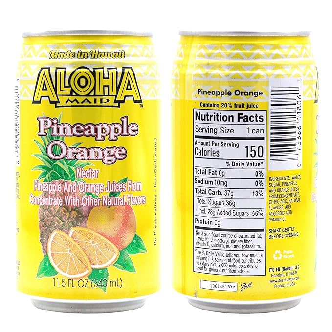 Aloha Maid Drinks Variety All Flavors 1 Can per Flavor Total 10 Cans