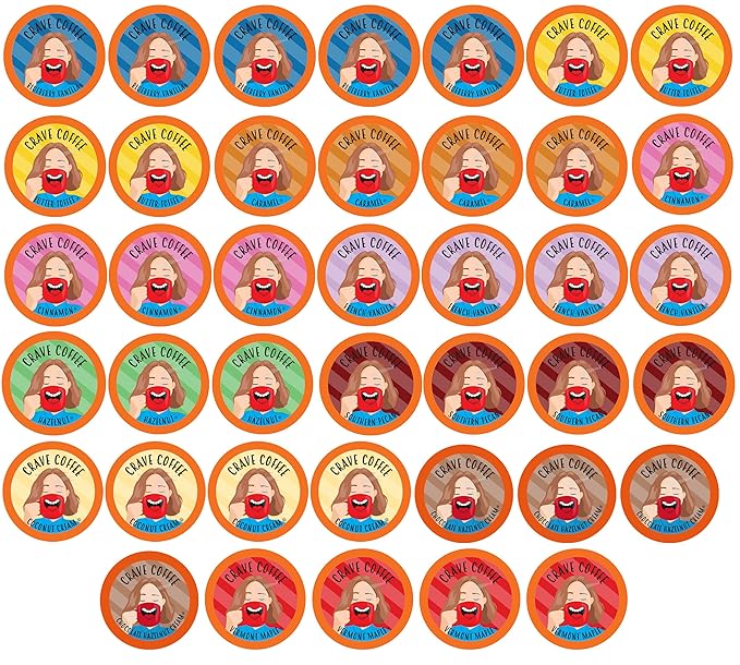 Crave Beverages Flavored Coffee Pods Sampler Compatible with 2.0 K-Cup Brewers Assorted Variety Pack 40 Count (Pack of 1)