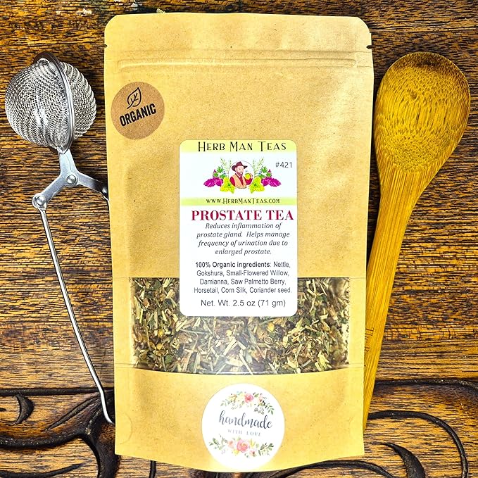 PROSTATE TEA – Supports Prostate Comfort &amp Healthy Urinary Flow – Organic Herbal Loose Leaf Blend – Formulated by Master Herbalist – Non-GMO No Additives