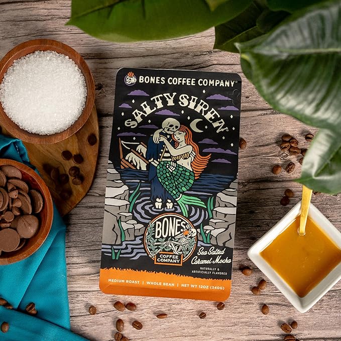 Bones Coffee Company Salty Siren With Highland Grog Ground Coffee 12 oz Bundle