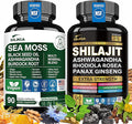 Shilajit 9000mg Sea Moss 17500mg Ginger &amp Black Seed Oil 4000mg Ashwagandha 5000mg Rhodiola Rosea 1000mg Panax Ginseng 1500mg All in 1 Supplement - Sea Moss &amp Shilajit Vitality Bundle