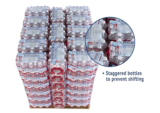 CRYSTAL GEYSER SINCE 1977 Pallet Of 84 Cases Of Alpine 100% Natural Spring Water 24 16.9oz bottlesper Case Bottled at The Source Clear (CGW24514PL)