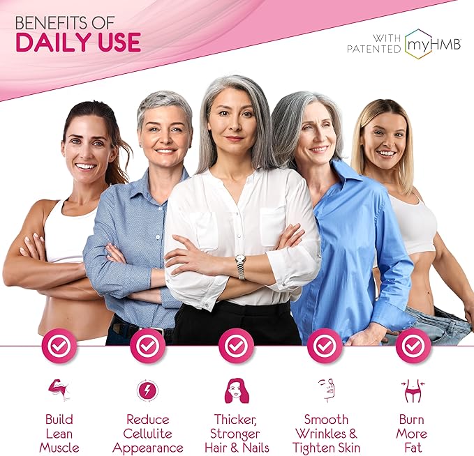 AgelessLX HMB Supplements for Women - Collagen Enhancer Capsules - Anti-Aging for 40 + Lean Muscle Builder - Biotin Vitamin D3 K2 Supplement for Youthful Skin - 60 Servings