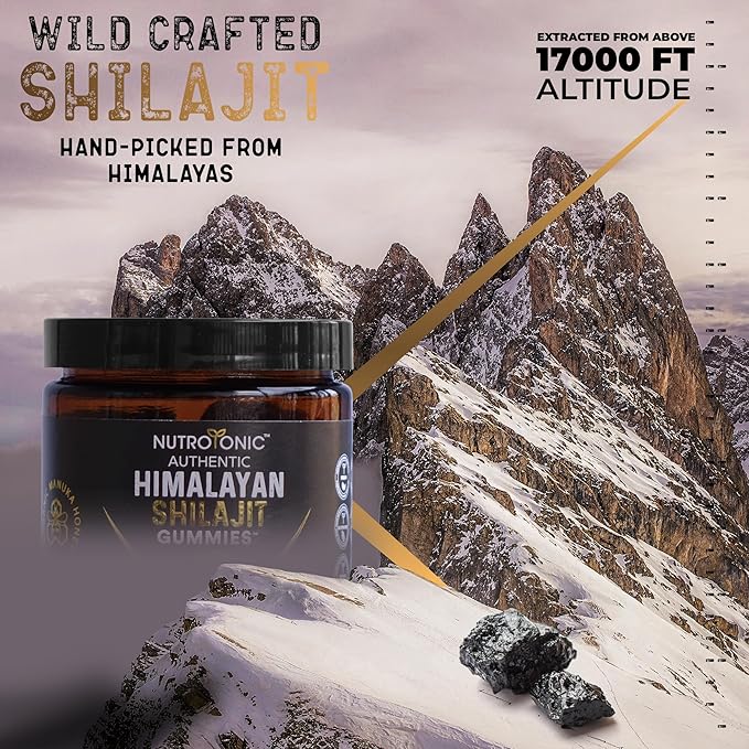 Organic SHILAJIT Gummies by NutroTonic | Shilajit for Men &amp Women | Cane Sugar Free Sweetened by Organic Manuka Honey | Clean Formula | Natural Fulvic &amp Humic Acid | 30 Healthy Gummies (6)