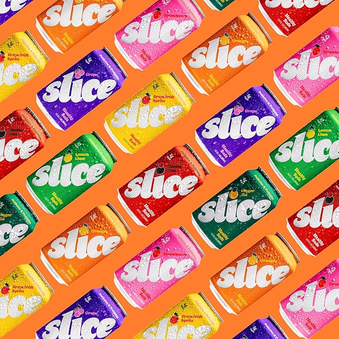 Slice Healthy Soda Ginger Ale Prebiotic &amp Probiotic Soda Pop 5g Fiber 35 calories 12 fl oz 12 Pack