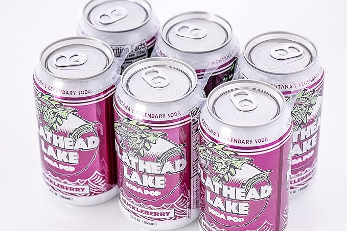 Flathead Lake Soda Pop (Huckleberry Cans) (12 Pack)