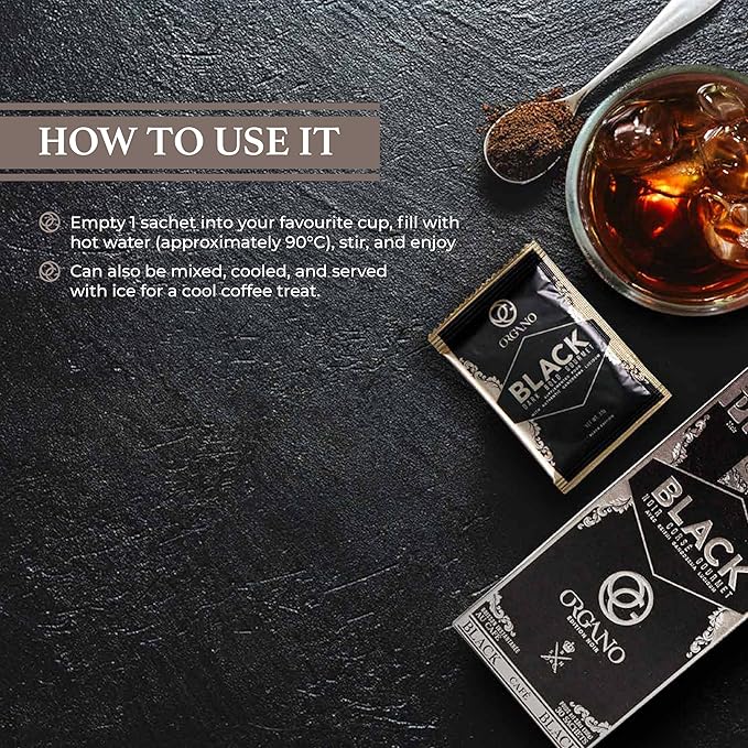 ORGANO 4 Boxes Gourmet Black Coffee 100% Certified Ganoderma Lucidum (120 Sachets)