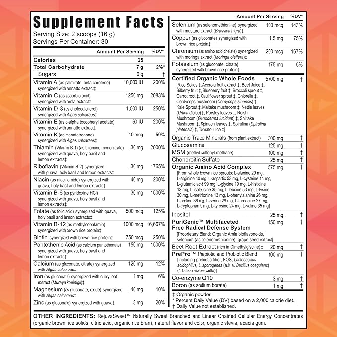 Youngevity Beyond Tangy Tangerine 2.0 Citrus Peach Fusion Multi-Vitamin &amp Mineral Complex - Made with Natural &amp Whole Foods | 8000 ORAC