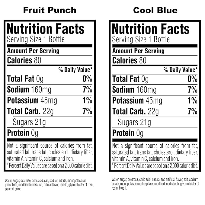 Gatorade Thirst Quencher Fruit Punch and Cool Blue Variety Pack 12 Ounce (Pack of 24)