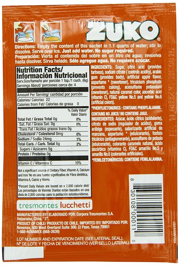 Zuko Instant Drink-Apple 0.9-Ounce (Pack of 96)