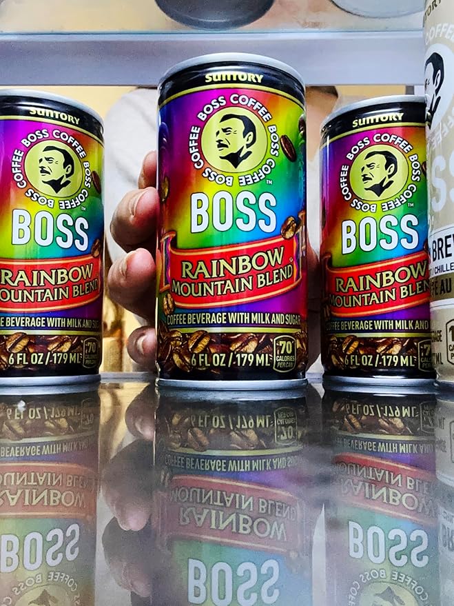 BOSS Coffee by Suntory – Rainbow Mountain Blend Japanese Flash Brew Coffee 6oz 12 Pack Imported from Japan Espresso Doubleshot Ready to Drink Contains Milk No Gluten