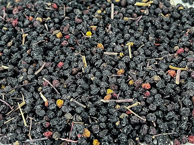 Elderberries – 1lb (Real Wild Harvest) | 100% USDA Certified Organic | Bulk Black Dried Elderberry | for Making Elder Syrup Gummies Tea - Raw Vegan Sambucus Nigra