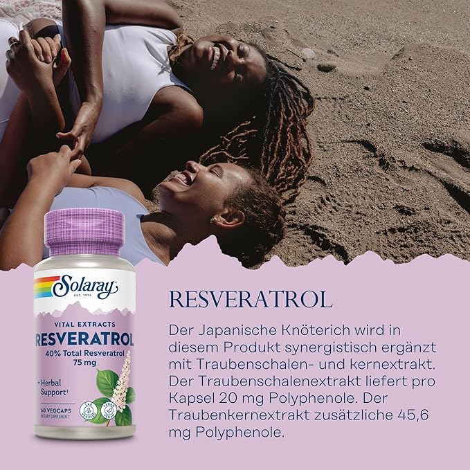 Solaray Resveratrol Supplement 75 mg 60 Count